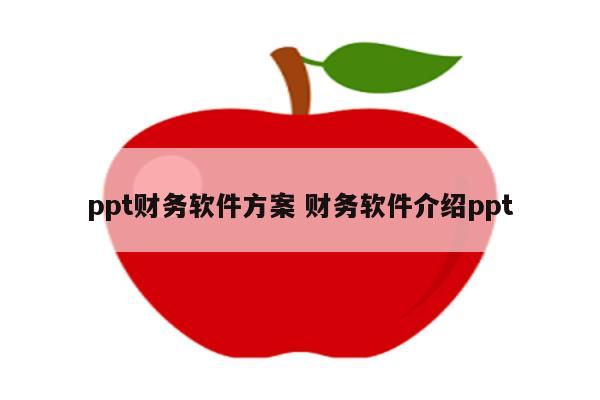 ppt财务软件方案 财务软件介绍ppt