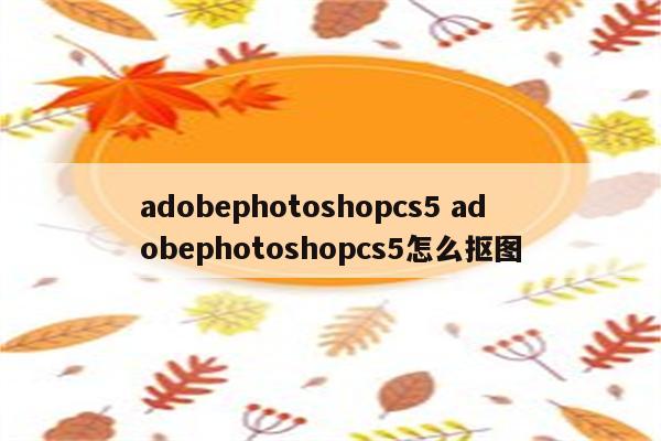 adobephotoshopcs5 adobephotoshopcs5怎么抠图
