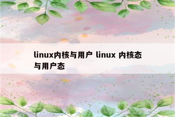 linux内核与用户 linux 内核态与用户态