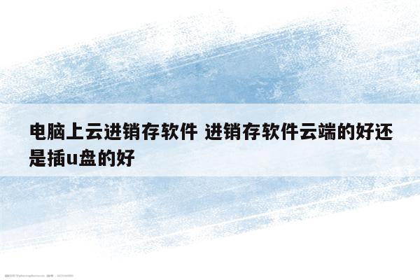 电脑上云进销存软件 进销存软件云端的好还是插u盘的好