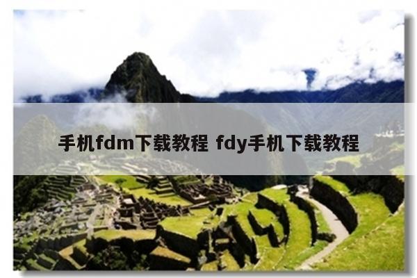 手机fdm下载教程 fdy手机下载教程