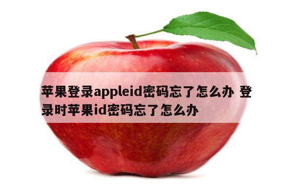 苹果登录appleid密码忘了怎么办 登录时苹果id密码忘了怎么办