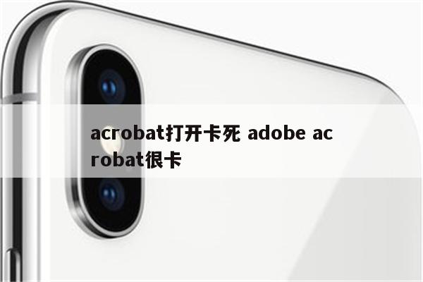 acrobat打开卡死 adobe acrobat很卡