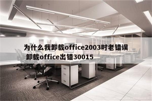 为什么我卸载office2003时老错误 卸载office出错30015