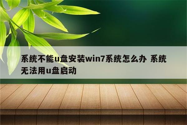 系统不能u盘安装win7系统怎么办 系统无法用u盘启动