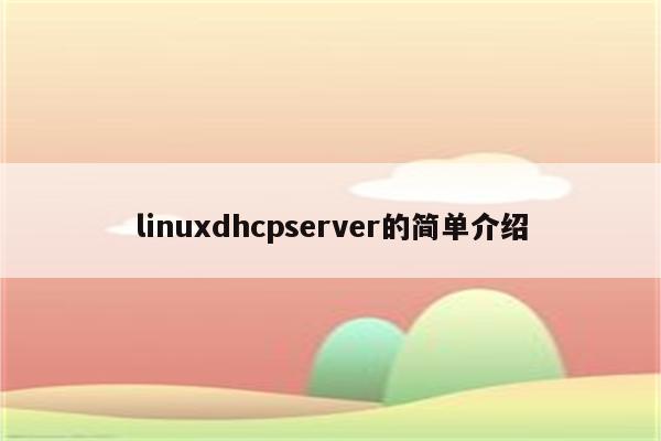 linuxdhcpserver的简单介绍