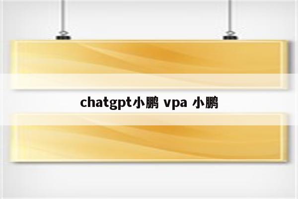 chatgpt小鹏 vpa 小鹏