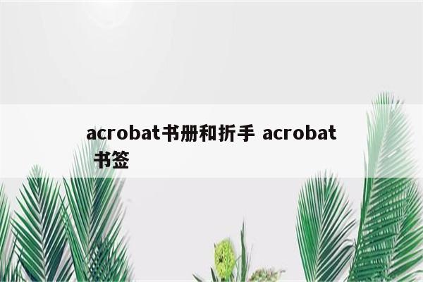 acrobat书册和折手 acrobat 书签