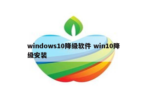 windows10降级软件 win10降级安装