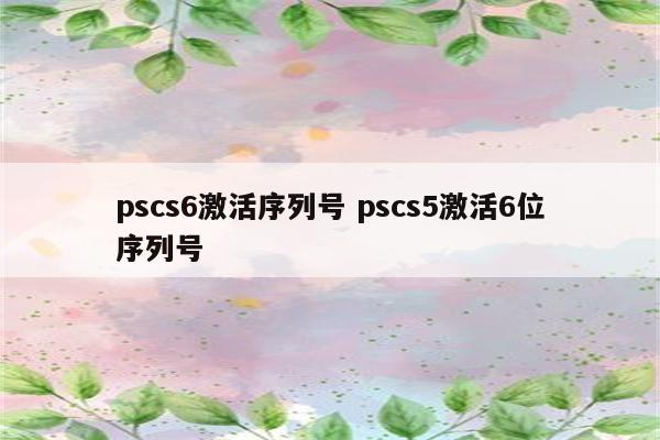 pscs6激活序列号 pscs5激活6位序列号