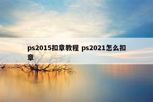 ps2015扣章教程 ps2021怎么扣章