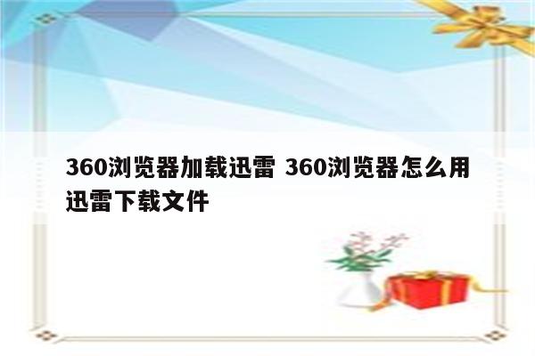 360浏览器加载迅雷 360浏览器怎么用迅雷下载文件