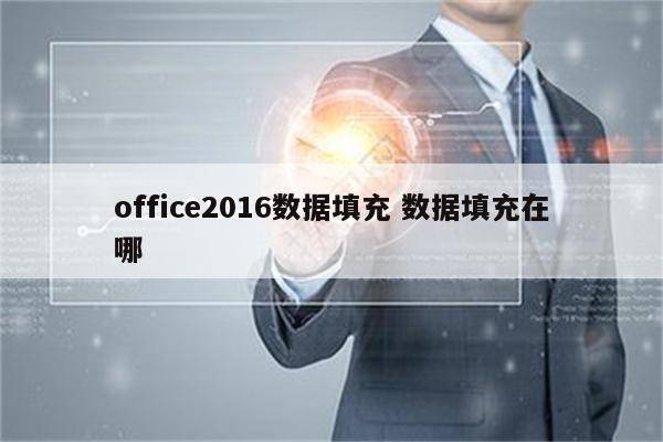 office2016数据填充 数据填充在哪