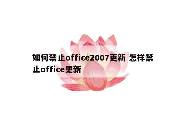 如何禁止office2007更新 怎样禁止office更新