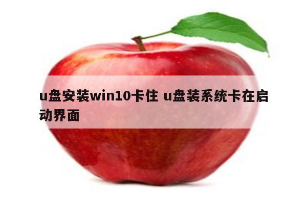 u盘安装win10卡住 u盘装系统卡在启动界面