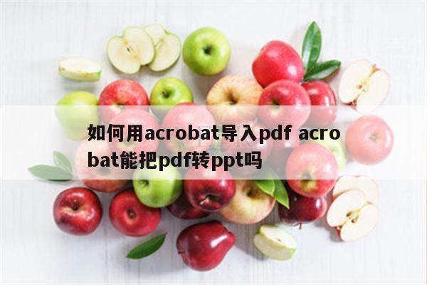 如何用acrobat导入pdf acrobat能把pdf转ppt吗