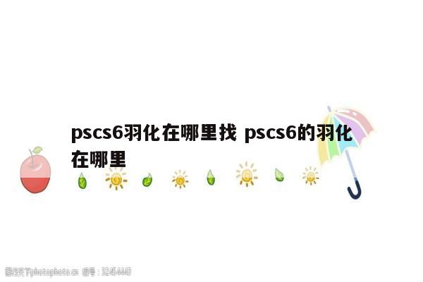 pscs6羽化在哪里找 pscs6的羽化在哪里