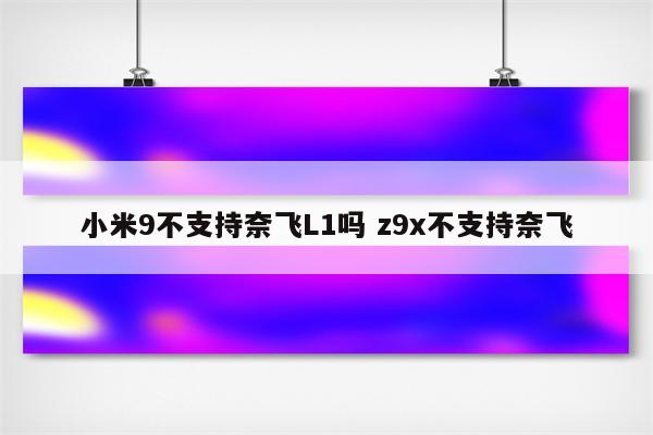 小米9不支持奈飞L1吗 z9x不支持奈飞