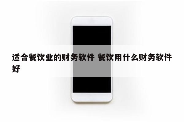 适合餐饮业的财务软件 餐饮用什么财务软件好