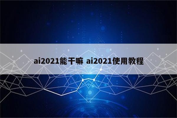 ai2021能干嘛 ai2021使用教程