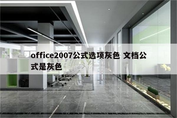 office2007公式选项灰色 文档公式是灰色