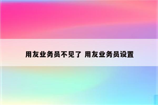 用友业务员不见了 用友业务员设置