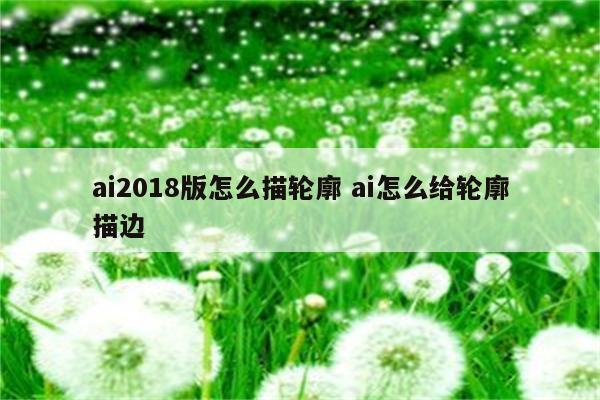 ai2018版怎么描轮廓 ai怎么给轮廓描边