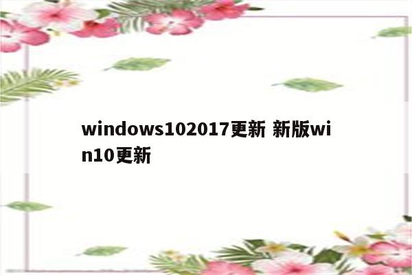 windows102017更新 新版win10更新