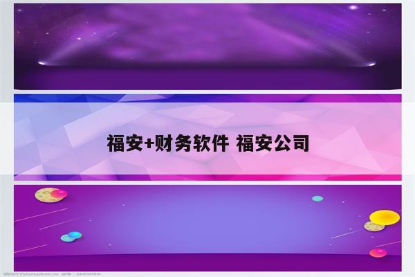 福安+财务软件 福安公司