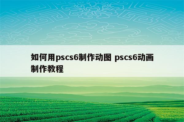 如何用pscs6制作动图 pscs6动画制作教程