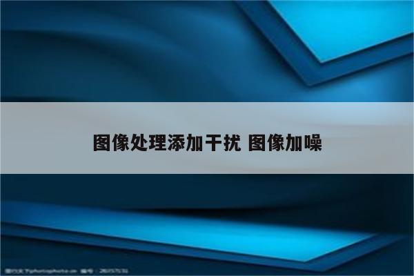 图像处理添加干扰 图像加噪