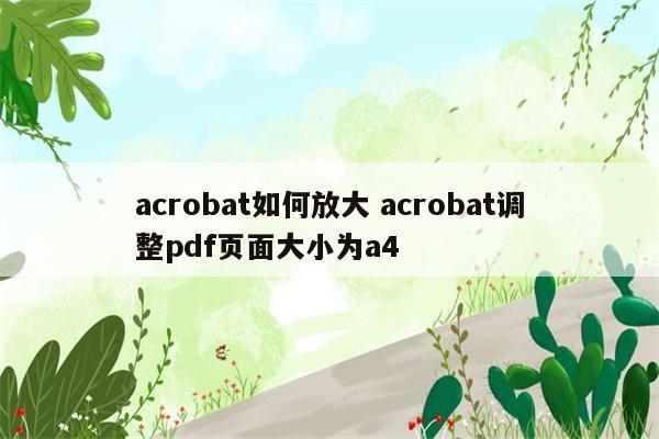 acrobat如何放大 acrobat调整pdf页面大小为a4