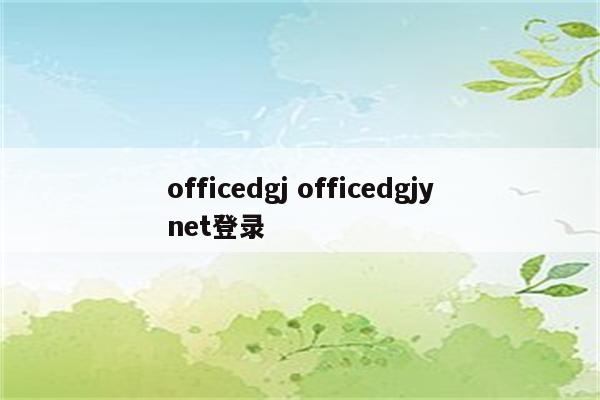 officedgj officedgjynet登录