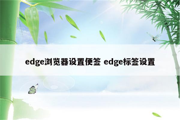edge浏览器设置便签 edge标签设置