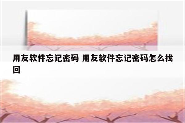 用友软件忘记密码 用友软件忘记密码怎么找回