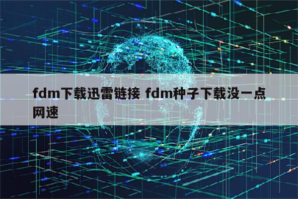 fdm下载迅雷链接 fdm种子下载没一点网速