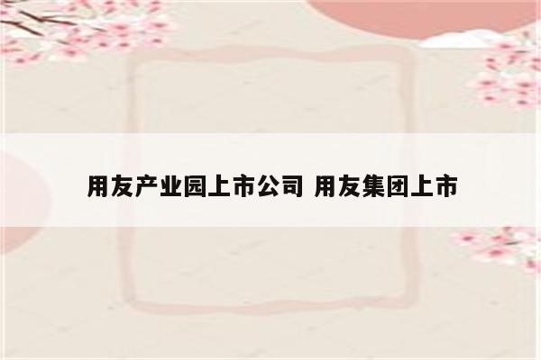 用友产业园上市公司 用友集团上市