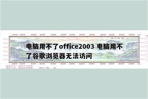 电脑用不了office2003 电脑用不了谷歌浏览器无法访问