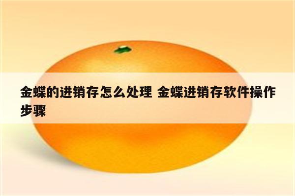 金蝶的进销存怎么处理 金蝶进销存软件操作步骤