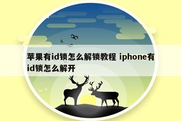 苹果有id锁怎么解锁教程 iphone有id锁怎么解开