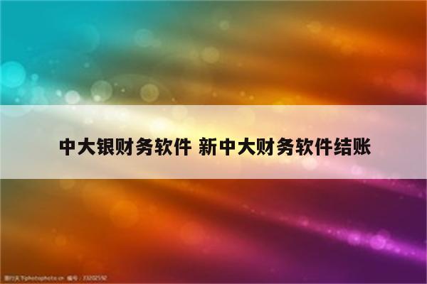 中大银财务软件 新中大财务软件结账