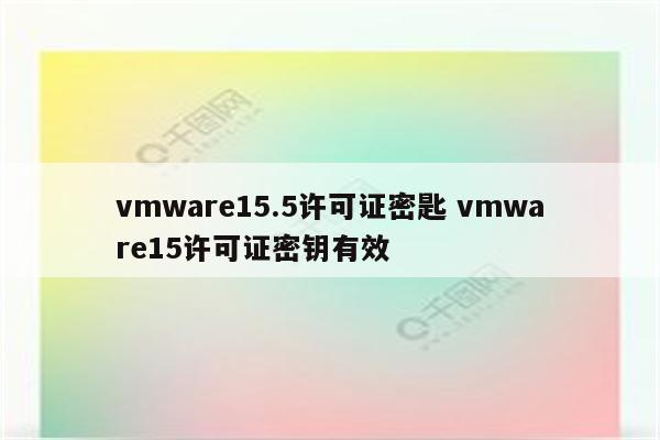 vmware15.5许可证密匙 vmware15许可证密钥有效