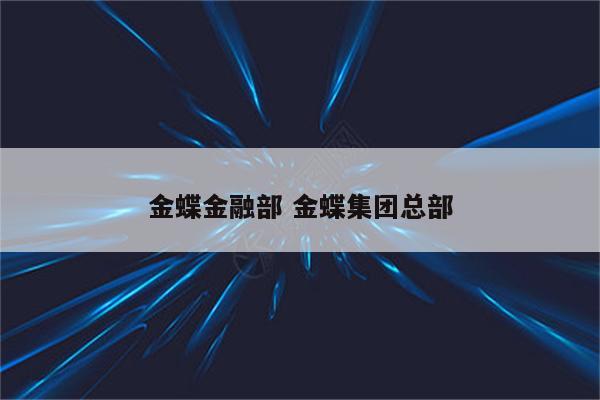 金蝶金融部 金蝶集团总部