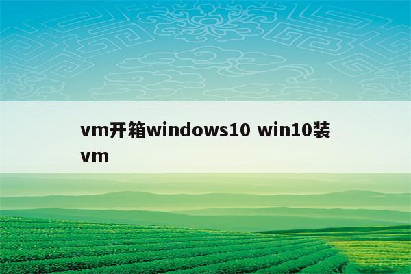 vm开箱windows10 win10装vm