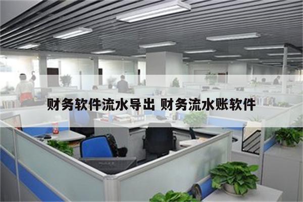 财务软件流水导出 财务流水账软件