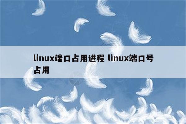 linux端口占用进程 linux端口号占用