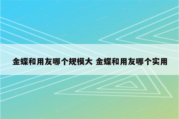 金蝶和用友哪个规模大 金蝶和用友哪个实用
