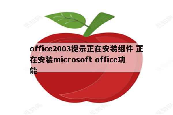 office2003提示正在安装组件 正在安装microsoft office功能