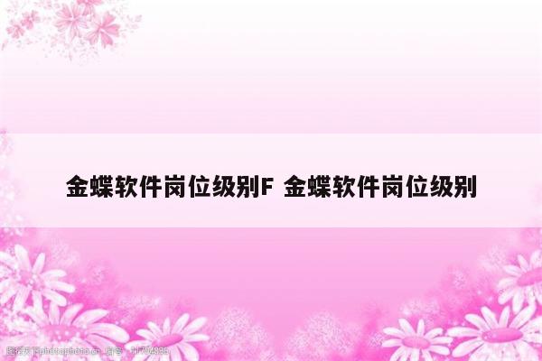 金蝶软件岗位级别F 金蝶软件岗位级别