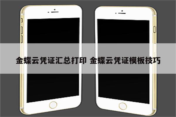 金蝶云凭证汇总打印 金蝶云凭证模板技巧